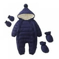 thumbnail image 1 of Bangus Combinaison d'Hiver Bébé une Pièce avec Capuche Gants Zippés Combinaison Rembourrée pour Tout-Petit, 1 of 5