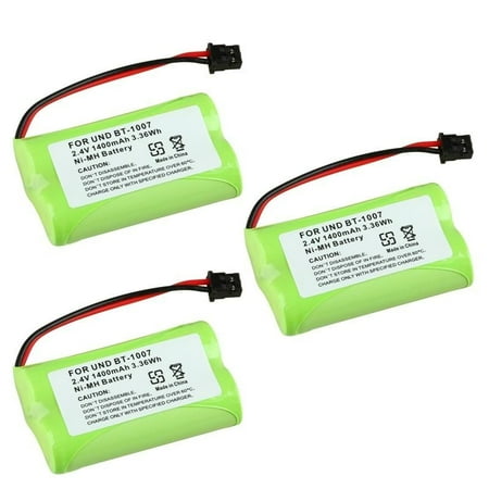 Insten (3 Pack) BT-1007 BT-1015 Extra Ni-Mh Cordless Phone Battery Power For Uniden BT-1007 BT-1015 900MHz phone EXI4560 BBTY0700001 DECT1560-3