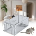 thumbnail image 3 of Clearance! Mousetrap under$10 24inch Foldable Humane Live Animal Trap Cage for Squirrel Rat Bunny Mink No-Kill Bait Trapping Kit Catch and Release Silver, 3 of 8