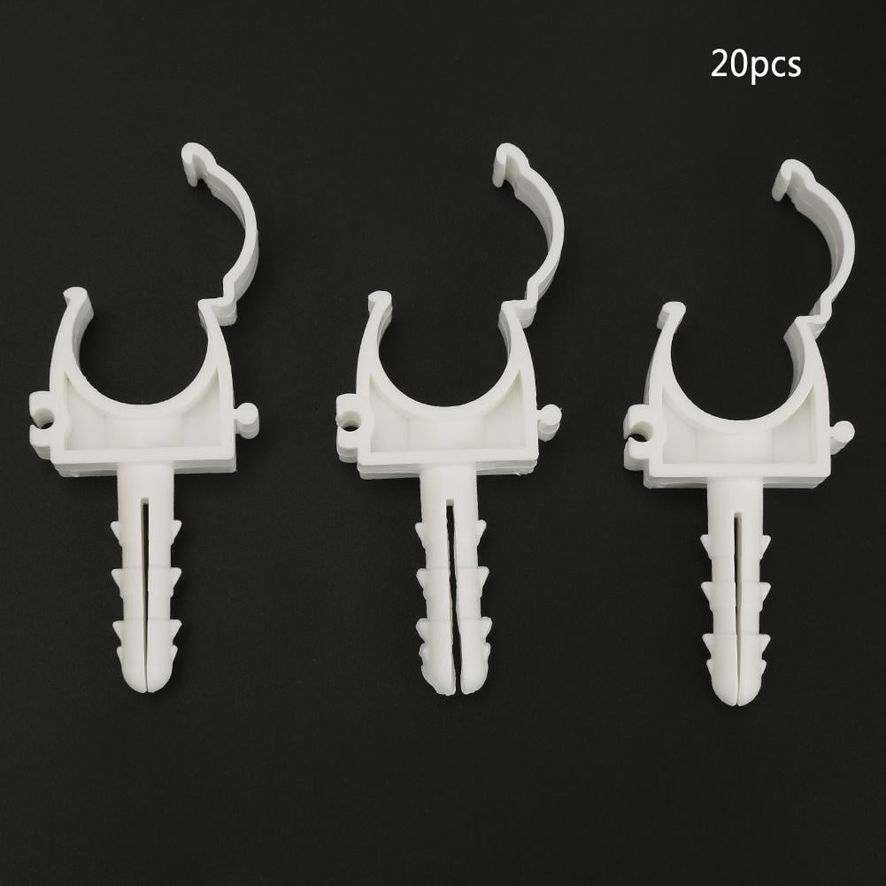 OTVIAP U Shaped Pipe Tube Clamp Water Pipe Fixed Clips Support Holder with Screws, Plastic Pipe
