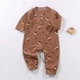 thumbnail image 2 of CAUYDY Boys Clothes for Baby Newborn Sleepers 3 6 9 12 18 24 Months Preemie Long Sleeve Romper Infant Boy Pajamas Fall Winter Toddler Bodysuit Brown for Sizes 0-3 Months, 2 of 7