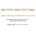 thumbnail image 2 of 14k Solid Italian Gold Tri Color Stamped Figaro 3+1 Concave Chain Link Necklace 3.7mm 16", 2 of 3