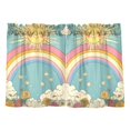 thumbnail image 7 of Yayeee Kitchen Curtains Tier Pair Light Filtering 27"x36" Rod Pocket Short Cafe Window Panel, Retro Beige Rainbow, 7 of 7