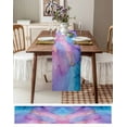 thumbnail image 3 of Ldtrchee Blue Purple Ombre Table Runner 90 Inches, Marble Ink Painted Modern Abstract Bed Runner Dresser Scarves Tabletop for Indoor Outdoor Parties/Ceremony/Banquet, 13" x 90", 3 of 8