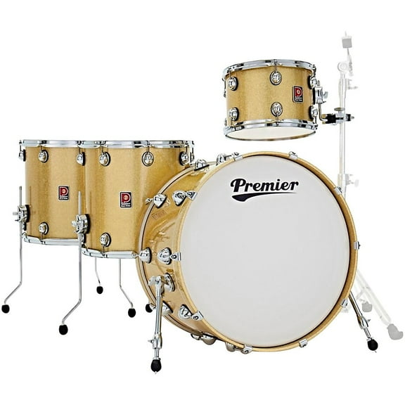 Premier Genista Heritage Birch 4-Piece Shell Pack with 24 in. Bass Drum Gold Sparkle