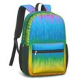 thumbnail image 2 of 17 Inch Lightweight Backpack,PVC Waterproof Oxford Fabric, Ergonomically Designed, with Large Capacity, Vibrant Rainbow Print, 2 of 5