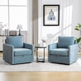 thumbnail image 3 of Newest Swivel Accent Chair with Hidden Storage, Diamond Tufted Armrests Square Club Chair & Pillow, 360° Rotating,Blue, 3 of 12
