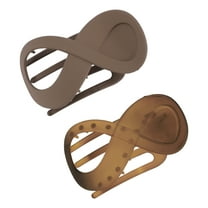 Unique Bargains 2pcs Flat Hair Clips for Women Flat Claw Clips for Thick Hair French Concord Flat Hair Clips Amber Brown