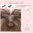 thumbnail image 4 of Yanonmyfd 11 Inches Human Hair Topper, with Hand-Tied Lace Base, 3.54"x4.72" Breathable Base for Adding Volume, Length & Coverage, with Front Bangs, Medium Brown, 4 of 34