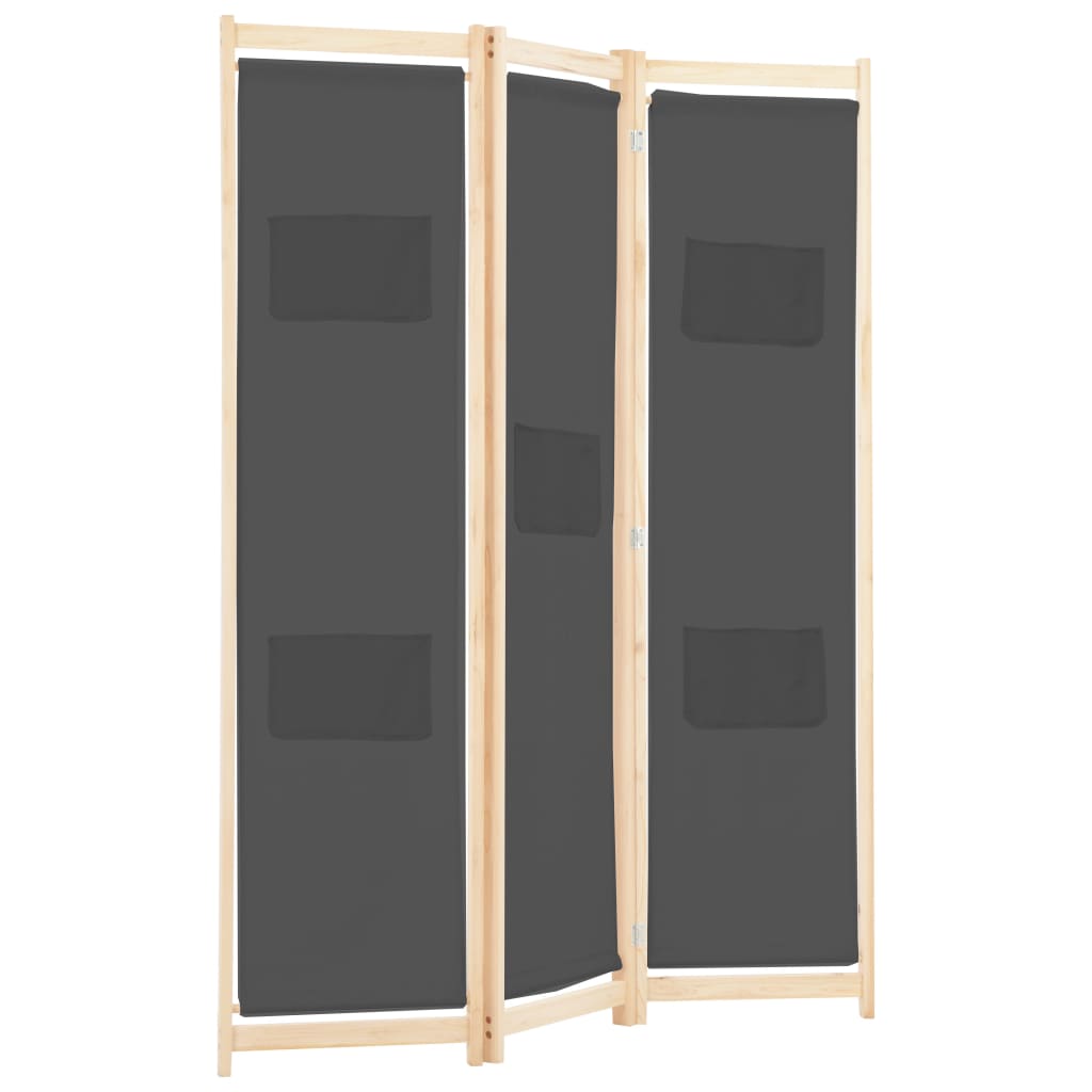 Kepooman 4-panel Wooden Frame Privacy Screen for Bedroom Garden, Grey Kepooman 4-panel Wooden Frame Privacy Screen for Bedroom Garden, Grey
