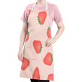 thumbnail image 5 of Strawberry Plants Fruit Light Pink Pattern Apron-Garden Aprons for Women with Pockets-Cotton Linen Waterproof Kitchen Cooking Gardening Aprons Adjustable for Kitchen,Cooking,BBQ and Salon 33x27 Inch, 5 of 7