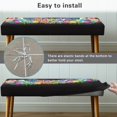 thumbnail image 5 of POLERO Happy New Year Bench Seat Cover Christmas Decoration Washable Bench Cushion Cover with Elastic Band Rectangle Seat Protector for Bedroom, Living Room, Patio, 5 of 7