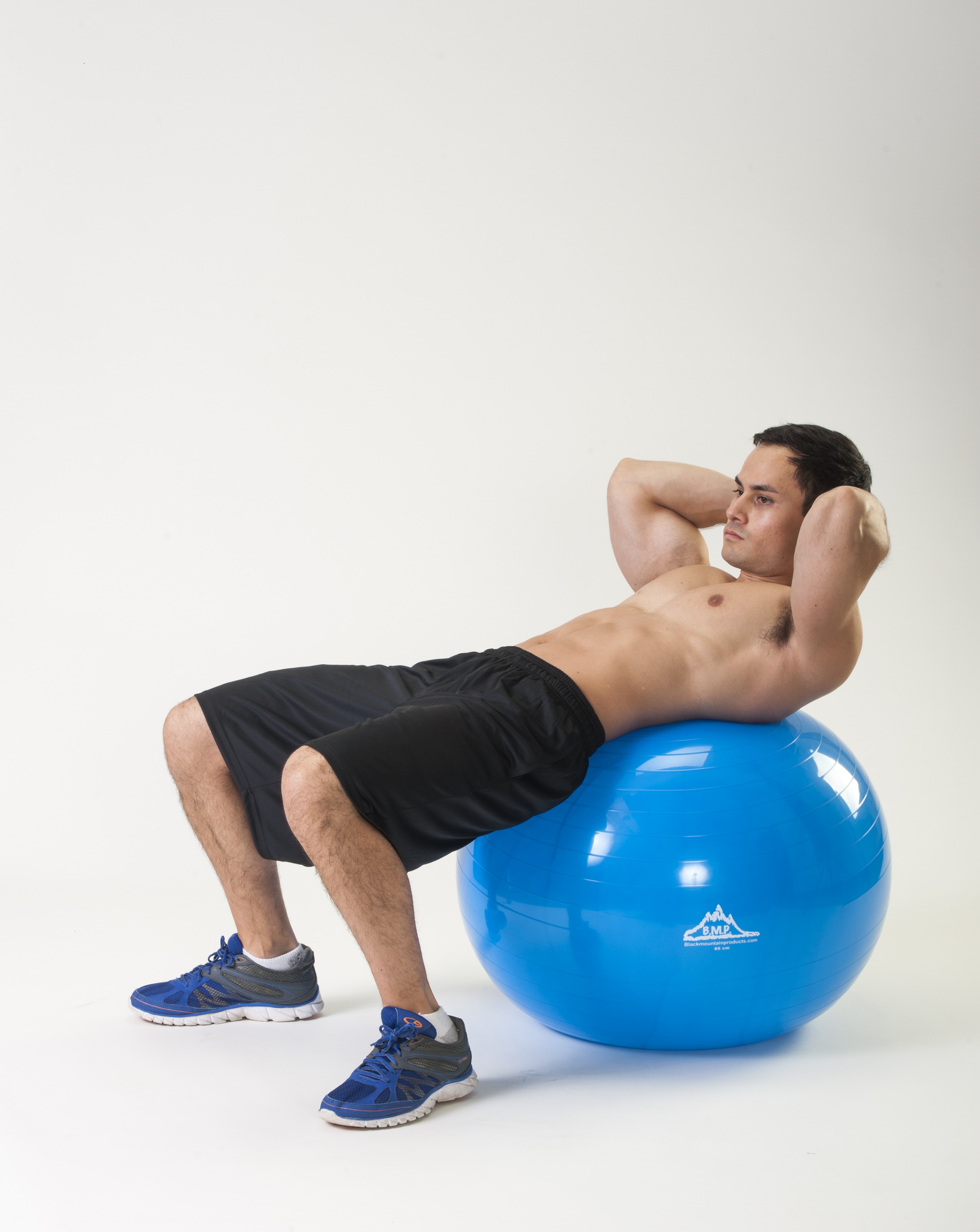 Black Mountain Products 2000lbs Static Strength Exercise Stability Ball with Pump, 65cm Blue - image 3 of 3