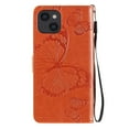 thumbnail image 4 of Nalacover For iPhone 12/12 Pro Case,Luxury 360 Protection Embossed Butterfly PU Leather and Soft TPU Flip Kickstand Magnetic Card Wallet Shockproof Protective Cover with Wrist Strap.Orange, 4 of 6