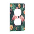 thumbnail image 2 of Yayeee Duplex Wall Plate 1-Gang 4.5"x2.7" Home Receptacle Light Switch Decorative Outlet Cover, Flamingo Leaves Pattern, 2 of 7