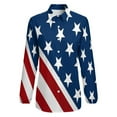 thumbnail image 4 of American Flag Blue Red White Long Sleeve Blouse Woman Streetwear Casual Shirts Summer Oversize Woman Streetwear Clothing Birthday Present, 4 of 7