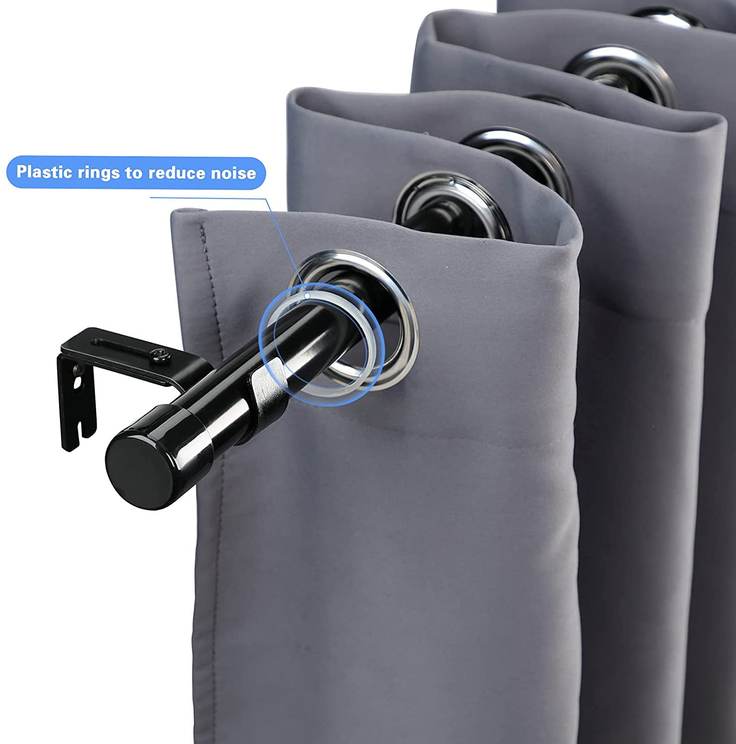 IHOMEPARK Curtain Rods for Windows 30 to 144 Inch, 1" Diameter Heavy Duty Drapery Rods with Adjustable Brackets for Room Divider, Bedroom, Metal