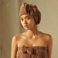 thumbnail image 2 of Toalla de baño de secado rápido para el cabello para mujer, gorro de toalla envolvente con lazo para Spa, accesorios de baño, gorros gruesos, gorro de ducha de diseñador, 2 of 5