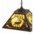 thumbnail image 5 of Meyda Tiffany 177226 Elk At Dawn 2 Light 22" Wide Pendant - Cafe Noir, 5 of 7