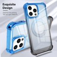 thumbnail image 2 of for iPhone 14 Pro Max Case Magnetic Phone Case, [Support for Magsafe] Gradient Crystal Elegant Case, Four Corner Cushion Protection Cover Camera Protective for Girls Women -Blue Black, 2 of 12
