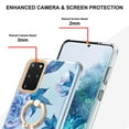 thumbnail image 3 of Compatible for Samsung Galaxy S20 Case with Ring Kickstand Holder Clear Floral Pattern Hybrid PC TPU Shockproof Protective Phone Case Cover for Samsung Galaxy S20 Women Girls, Blue Flower, 3 of 5