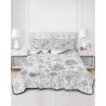 thumbnail image 3 of Gray Botanical Twin Size Down Alternative Comforter, Lightweight Comforter Quilt Bedding Set with Pillow Shams Watercolor Spring Floral Summer All Seasons Bed Comforter Duvet Insert 68"x86", 3 of 7
