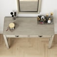 thumbnail image 5 of JESONVID Solid Wood Computer Writing Desk with 2 Big Drawers 46.1" Wide Home Office Desk Workstation Big Rustic Study Table Furniture in Antique Grey for Home Office Bedroom Living Room, BSZ-1318AN, 5 of 6
