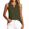 thumbnail image 6 of CHGBMOK Womens Tank Top Button V Neck Sleeveless Solid Summer Top Trendy Comfry Loose Casual Tank, 6 of 7