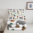 thumbnail image 5 of Manfei Cartoon Elephant Queen Comforter Set, Kawaii Zebra Wildlife Comforter Sets Queen, White, Polkadot Reversible, 3 Pieces, 1 Comforter and 2 Pillowcases, 5 of 7