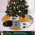 thumbnail image 6 of FMSHPON Cats Xmas Christmas Tree Skirt Stand Mat for Holiday Party Decoration Indoor Outdoor 48 inches, 6 of 6