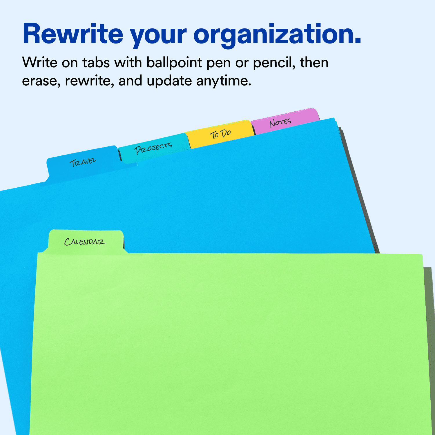 Avery Write & Erase Divider, 5-Tab, Paper, Multicolor Body, Multicolor Big Tabs, Handwrite, 1 Set