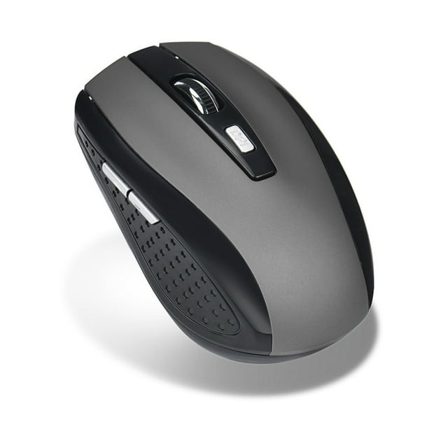 Gray Wireless Mouse 2.4Ghz Optical Computer Mouse With Usb Receiver 6 Buttons Adjustable Dpi 2000 For Pc Laptop Desktop Portable 3.9X2.4X1.4 Inch