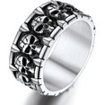 thumbnail image 1 of ORUYROP Can Engrave Men Skull Rings, Stainless Steel Statement Biker Rings, Gold Plated/Black-Send Gift Box, 1 of 7