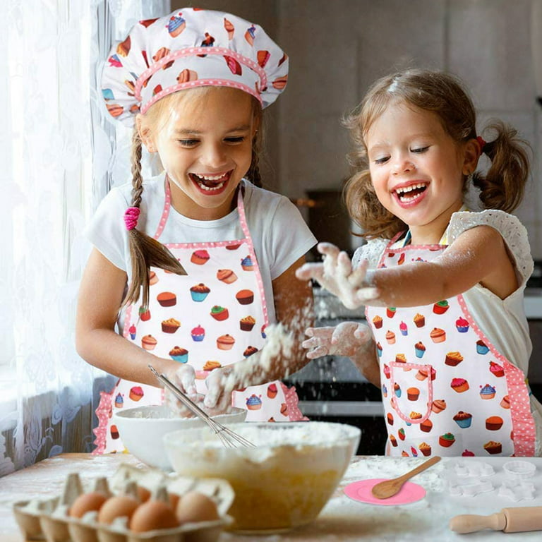 11 pcs/set Apron for Little Girls Kids Cooking Baking Set Chef Hat Mitt &  Utensil