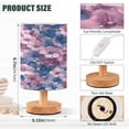 thumbnail image 3 of WOBOGO Fluffy Flowers Bedroom Table Lamp USB Power Connector Wooden Base Round Linen Shade For Living Room Desk, 3 of 7