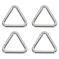 thumbnail image 1 of Unique Bargains 1-1/5" Metal Triangle Ring Buckle Triangle Jump Rings Spring Snap Clip Trigger Keychain Silver Tone 4 Pack, 1 of 6