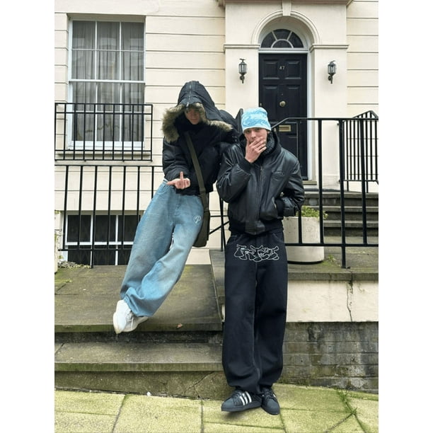 Pantalones Y2k Pantalones Jeans/vaqueros Pierna Ancha Y2k (moda