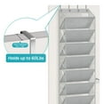 thumbnail image 6 of 10 Tier Clear Over the Door Shoe Organizer Storage, Deep Pockets Large Hanging Shoe Rack for Closet Door, Fit 20 Pairs Shoe Holder Hanger for Sneakers, Boots (Black), 6 of 7