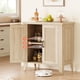 thumbnail image 2 of Cabihome small rattan almacenamiento gabinete: boho sideboard buffet con 2 doors, wood credenza consola para entrada, sala de estar o kitchen, natural oak, 2 of 8