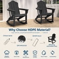 thumbnail image 2 of FOOWIN Folding Rocking Adirondack Chair, HDPE Plastic Rocking Chairs for Patio Porch Rocker Chair, Black, 2 of 8