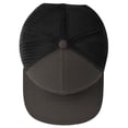 thumbnail image 4 of Toptie 7 Panel Trucker Cap Adjustable Snapback Flat Bill Mesh Back Hip Hop Hat-Charcoal Black, 4 of 7