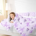thumbnail image 4 of Feelyou Purple Princess Bow Twin Comforter Sets, Fashion Rose Floral Bedding Set, 2 Pieces, 4 of 8