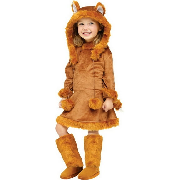 Fun World Sweet Fox Halloween Fancy-Dress Costume for Child, Big Girls M