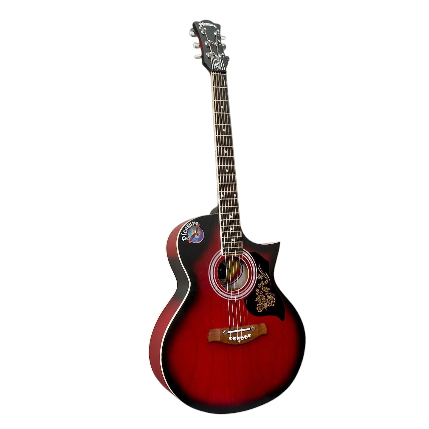Matte Finish 3 Colors Sunburst Red 6 String 39" Acoustic Electric Guitar with Equalizer