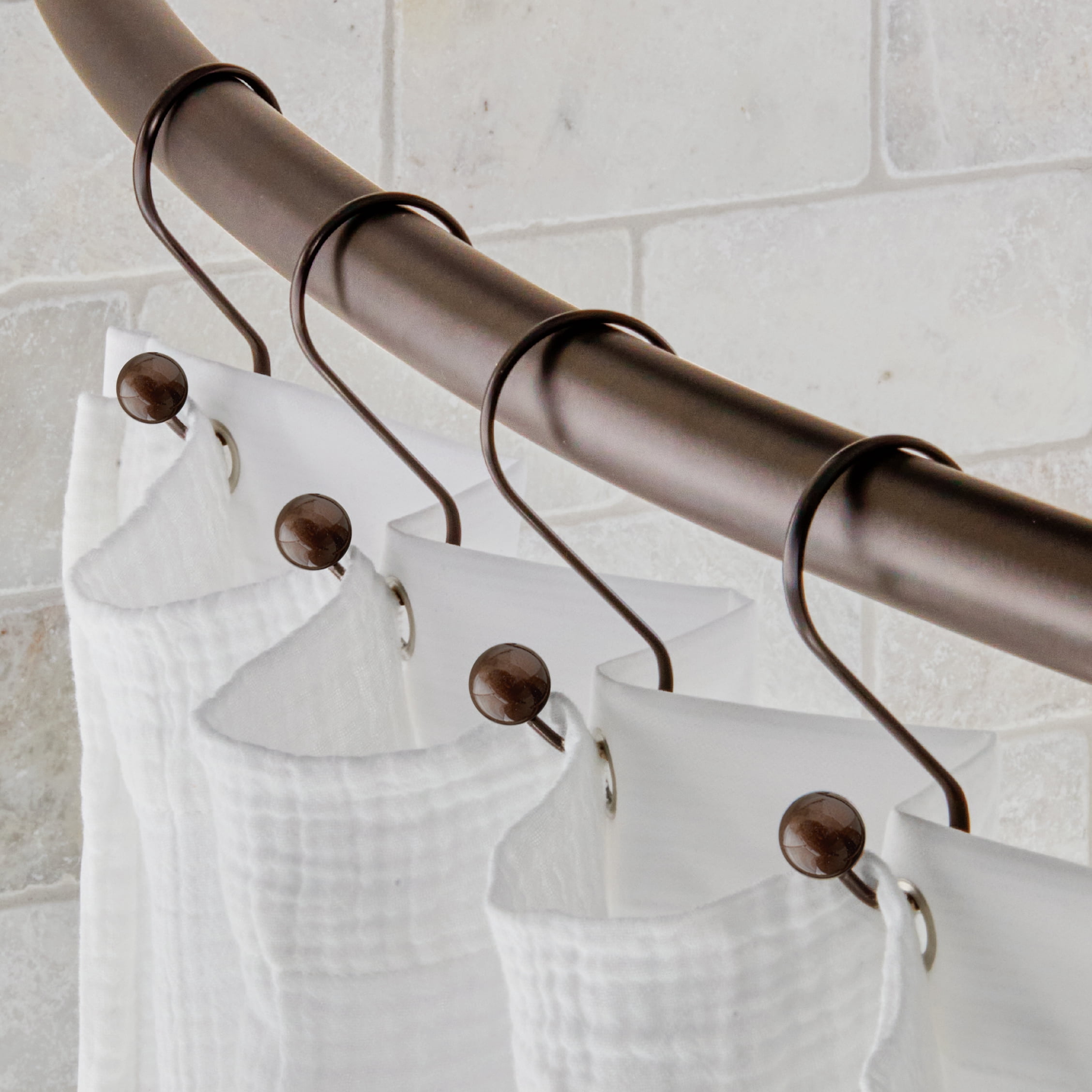 Better Homes & Gardens Bronze Ball Rust-Proof Steel Shower Hooks, Set of 12