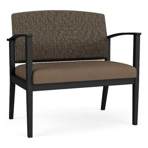 Amherst Steel Reception Waiting Bariatric Chair / Black Steel / Brown / Brown