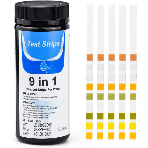 Mcury 9 in 1 Pool Test Strips, 50 Pack Swimming Pool Water Quality Test