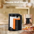 thumbnail image 6 of Small Electric Kettle, 0.8L Water Boiler & Heater, 1000W Hot Tea Pot, Double Wall Stainless Steel Cool Touch, Mini Coffee Kettle with Auto Shut Off & Boil Dry Protection, BPA-Free, Black, 6 of 10