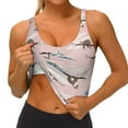 thumbnail image 4 of Xecao Cloud Sloth for Sports Bra with Removable Pads, Crop Tank Top Design, Women's Longline Sports Bra - Non-Wired - Large, 4 of 9