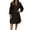 Black, variant on Women's Lace Trim Dress Long Sleeve Elegant Knee Length Dress Eyeley Hem Wedding Guest Formal Party Pink